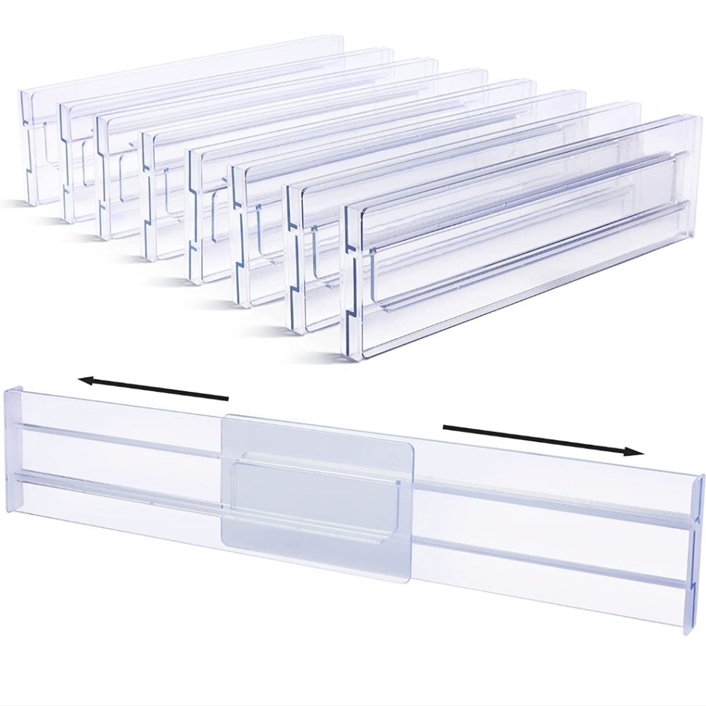 Drawer Dividers Organizers 8 Pack (Clear)